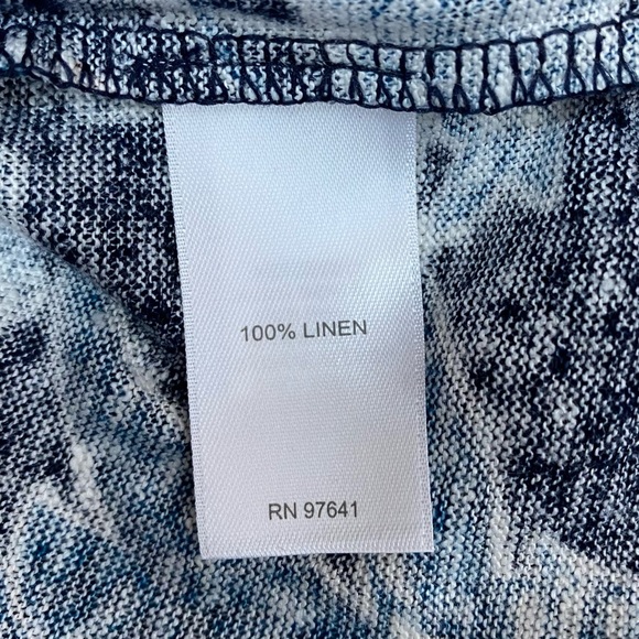 J Jill Love Linen Sarasa Ruffled Tropical Top Size Large Petite - Picture 8 of 9